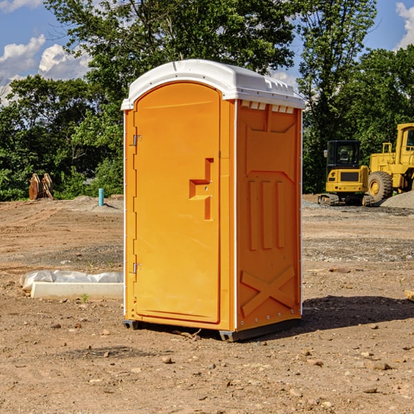 how often are the porta potties cleaned and serviced during a rental period in Douds IA